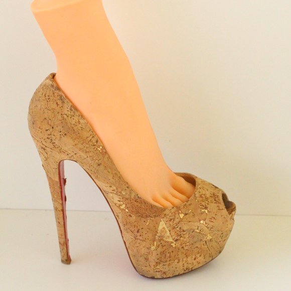 Christian Louboutin Brown Highness Cork Platform - Picture 4 of 15